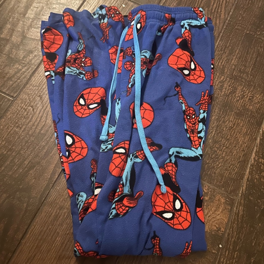 Marvel Men's Blue and Red Spider-Man Fleece Lounge Pants